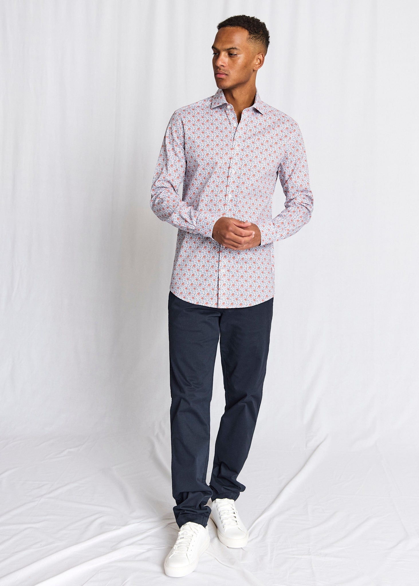 BS Moller Slim Fit Skjorta - Orange