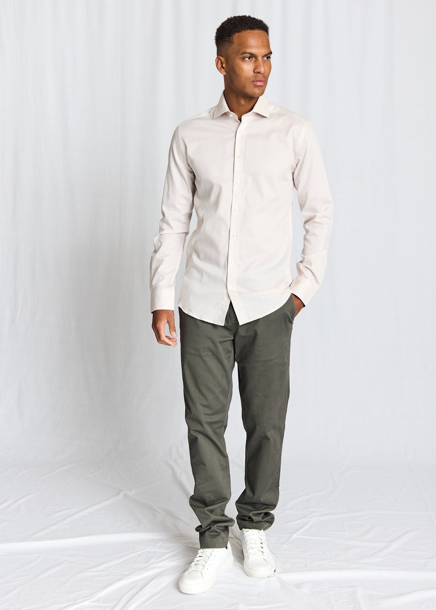 BS Cupara Slim Fit Skjorta - Beige