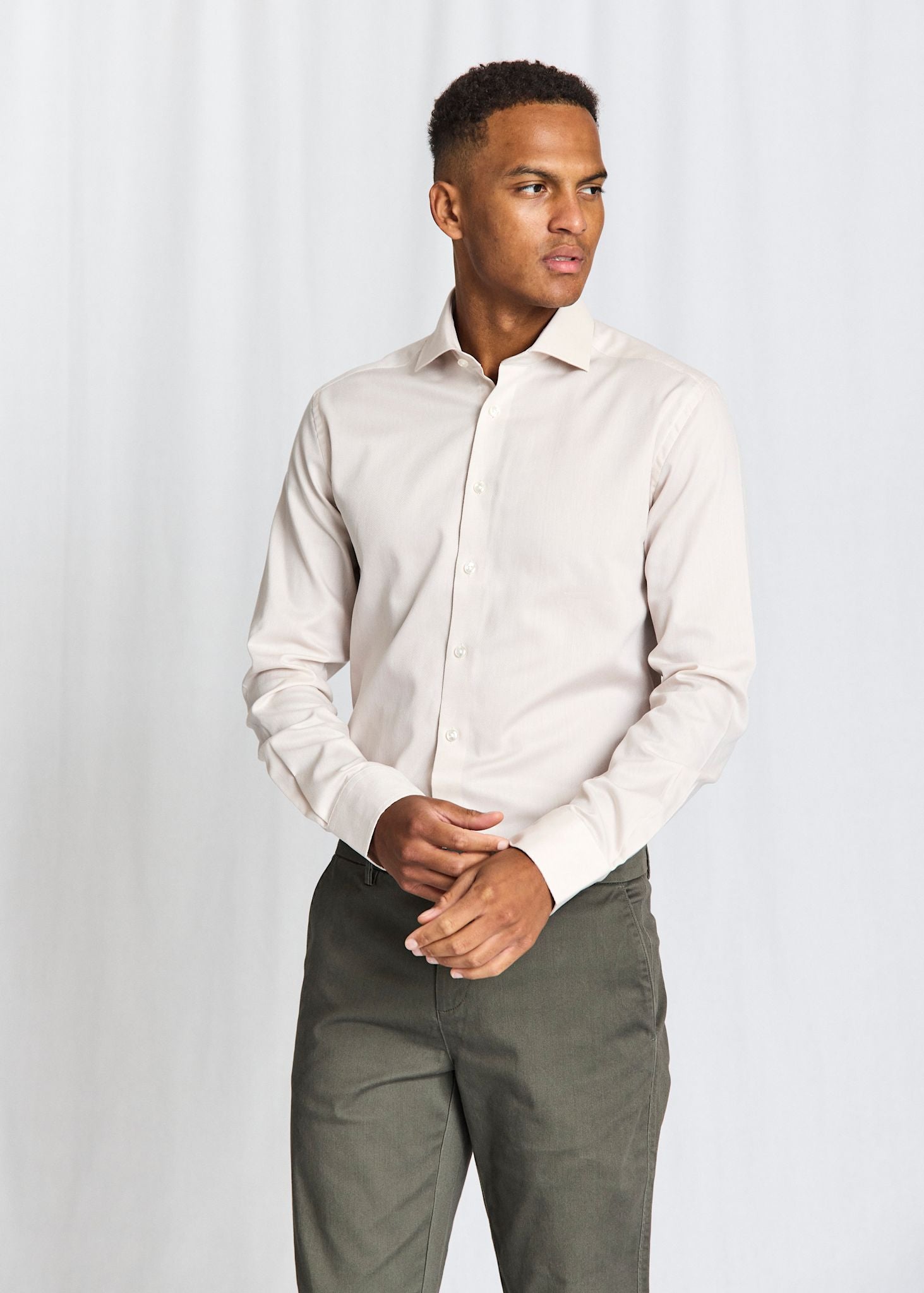 BS Cupara Slim Fit Skjorta - Beige