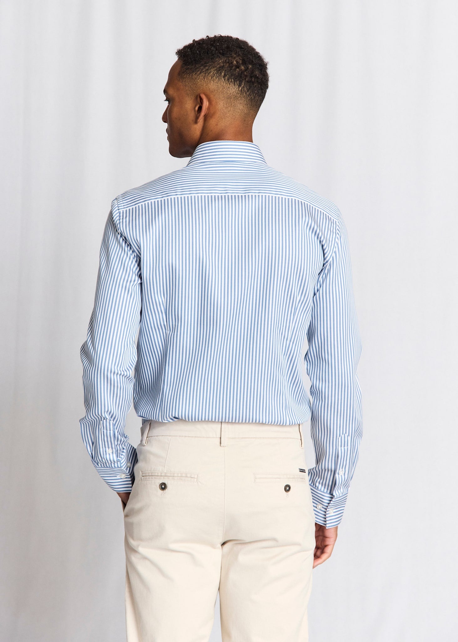 BS Hald Slim Fit Skjorta - Blue/White
