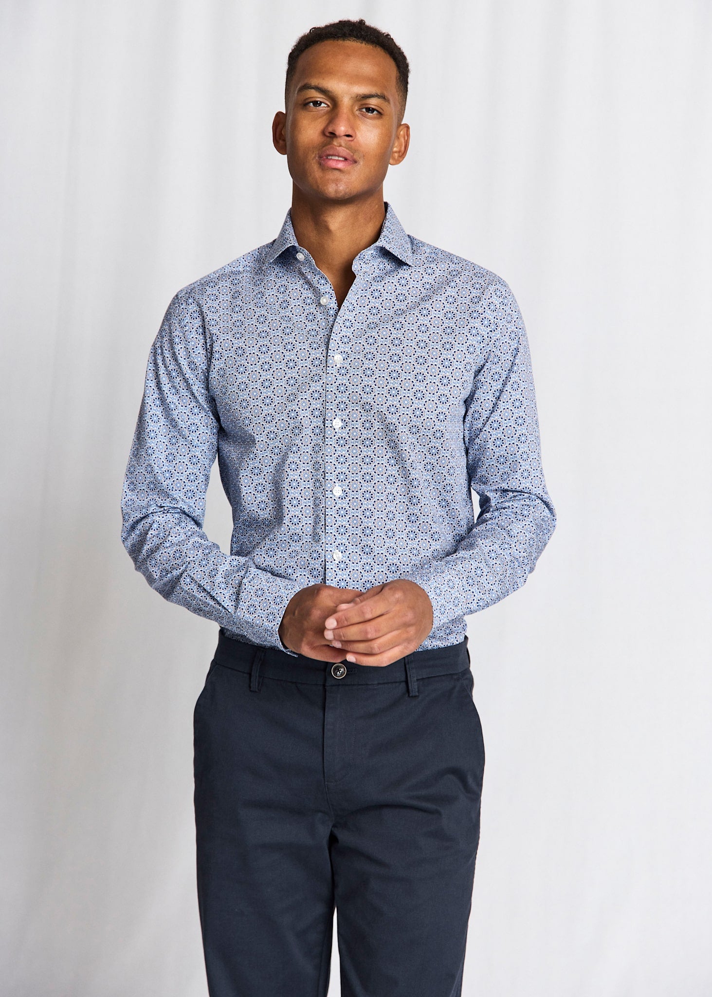 BS Abutovic Slim Fit Skjorta - Blue