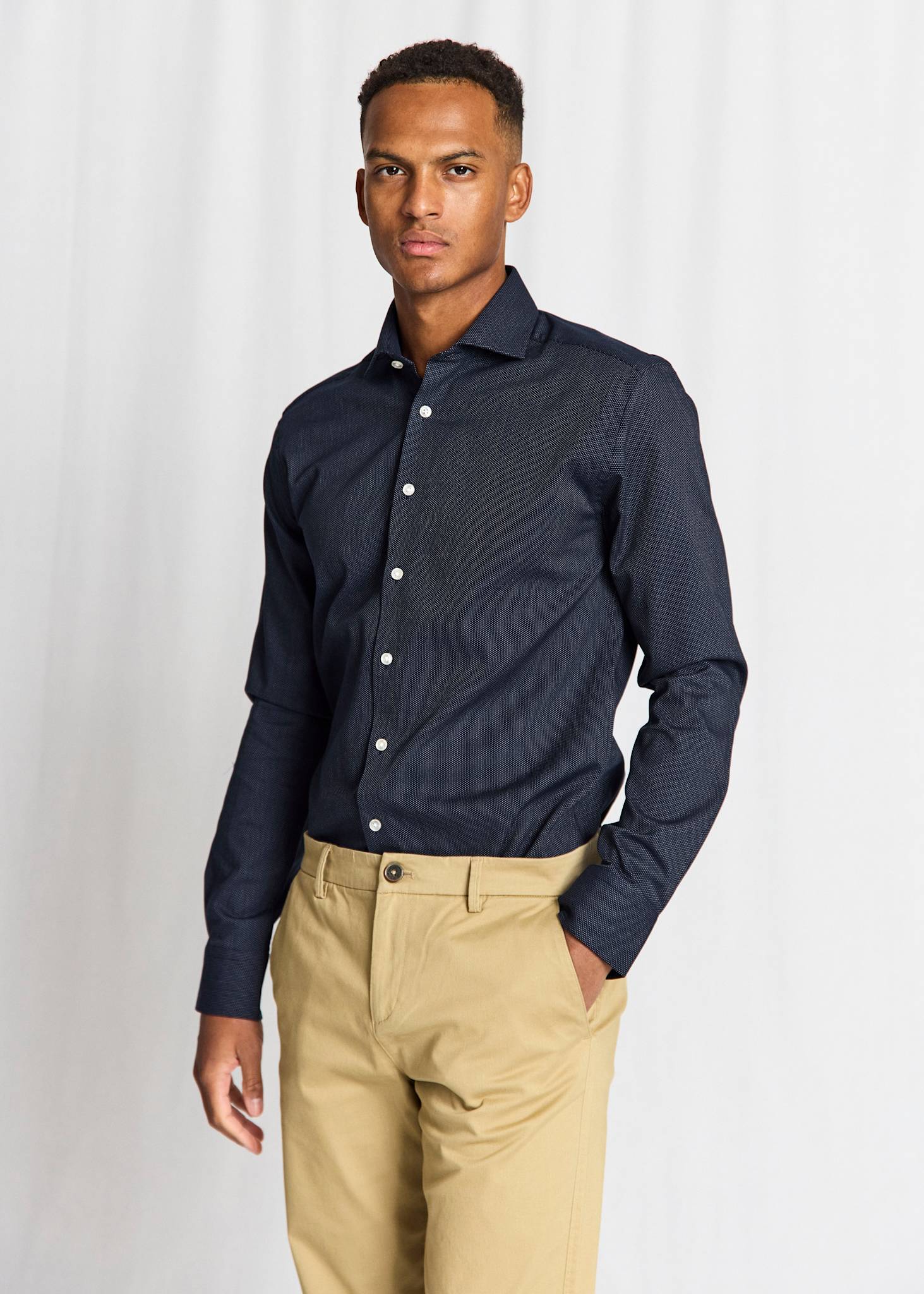 BS Hansen Slim Fit Skjorta - Navy