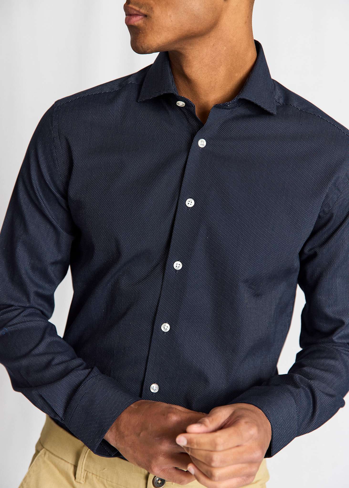 BS Hansen Slim Fit Skjorta - Navy