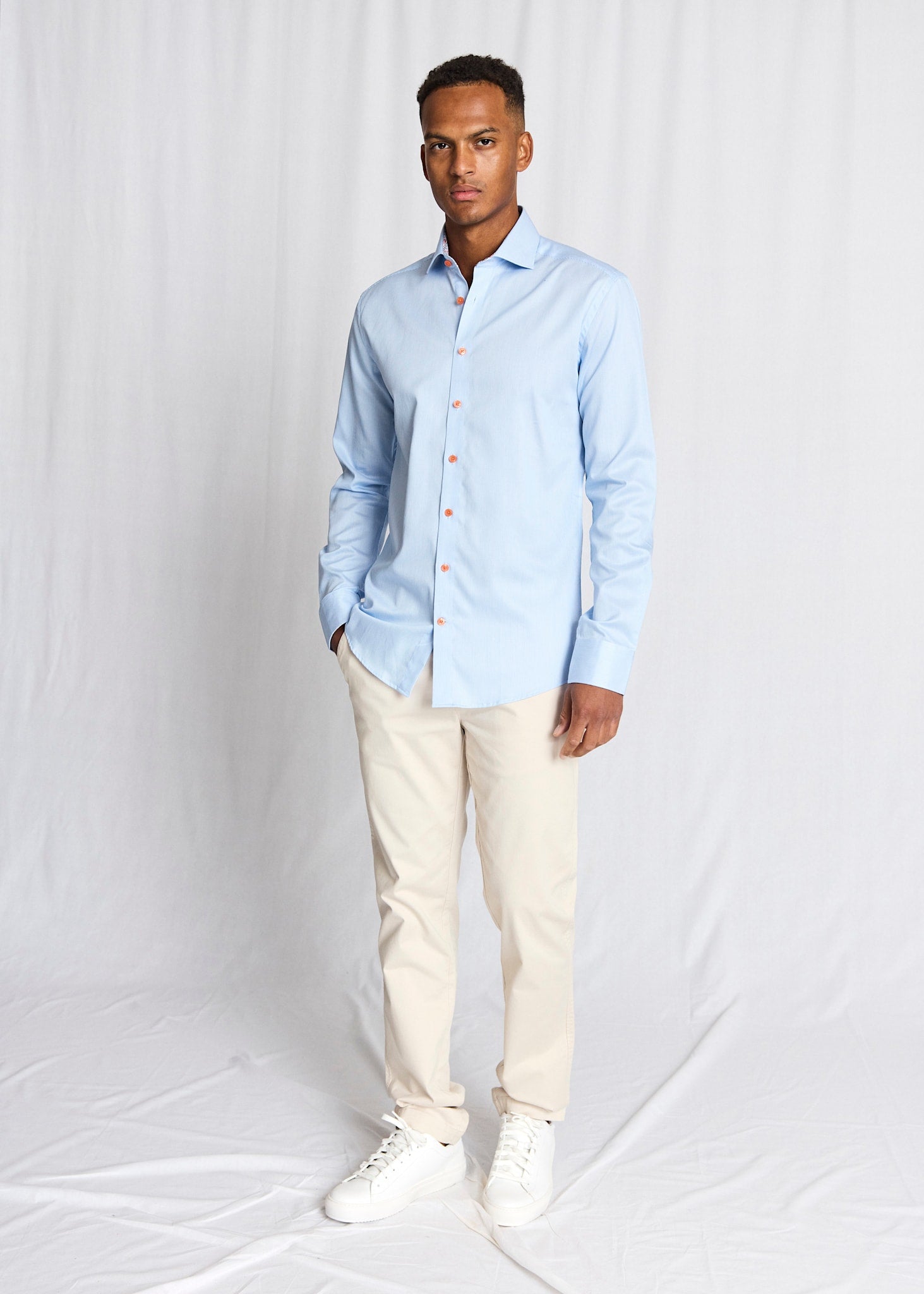 BS Mollgaard Modern Fit Skjorta - Light Blue/White