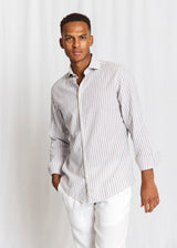 BS Rubio Casual Modern Fit Skjorta - Grey/White