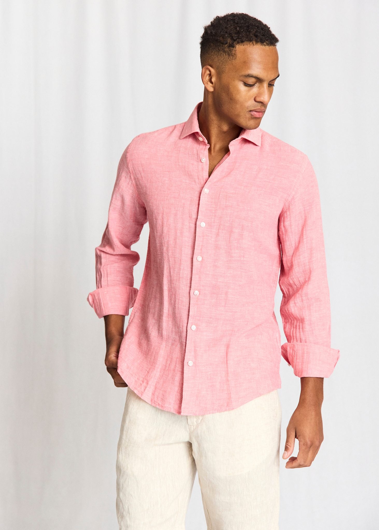 BS Tahaka Casual Modern Fit Skjorta - Pink