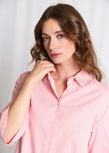 BS Talia Regular Fit Skjorta - Lipstick Red/White