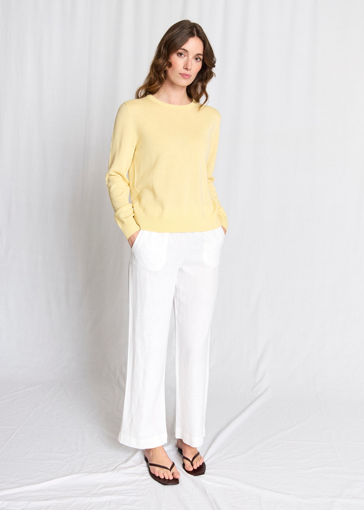 BS Debora Regular Fit Stickat - Dusty Yellow