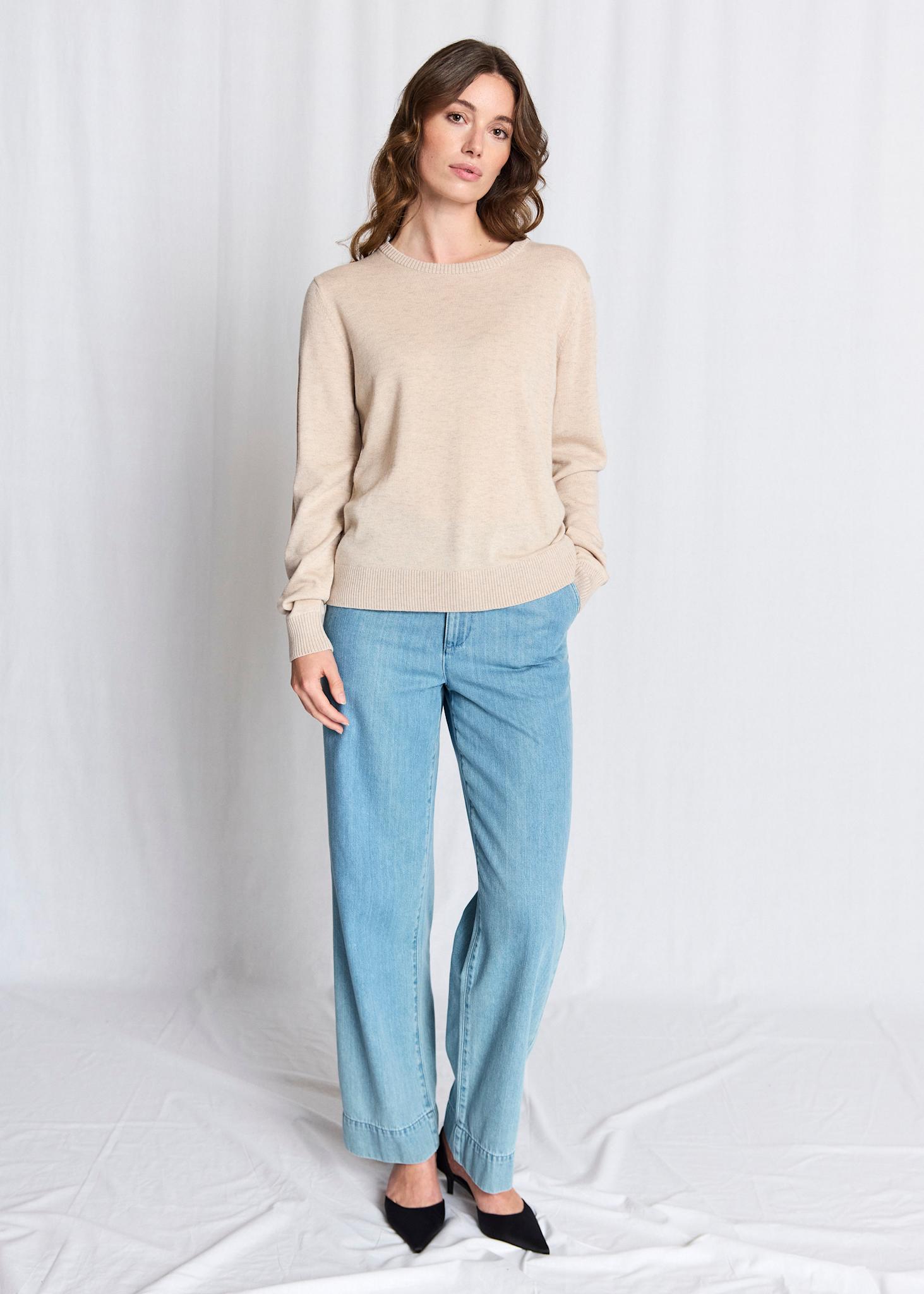 BS Debora Regular Fit Stickat - Light Brown