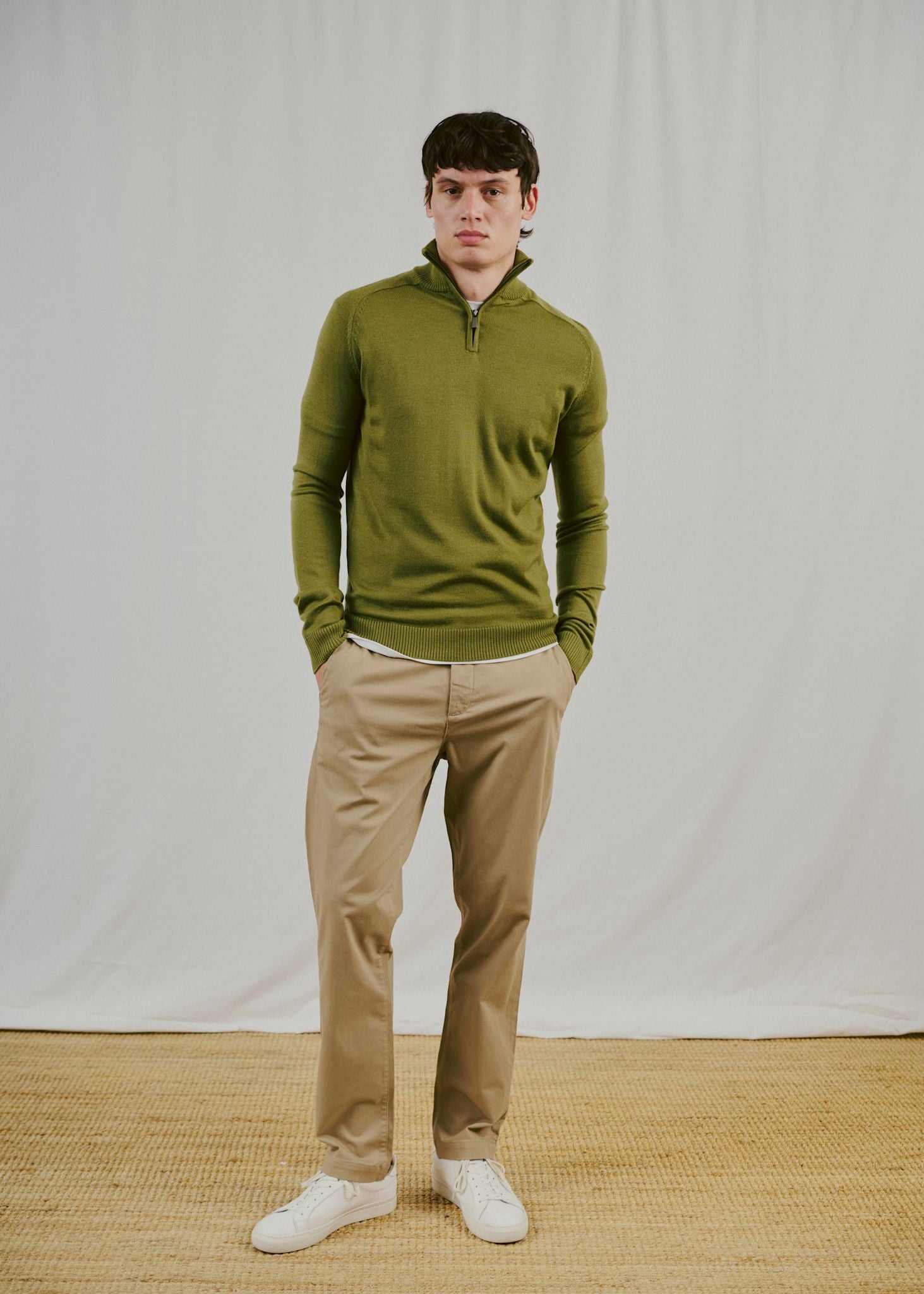 BS Pelle Regular Fit Stickat - Bright Green