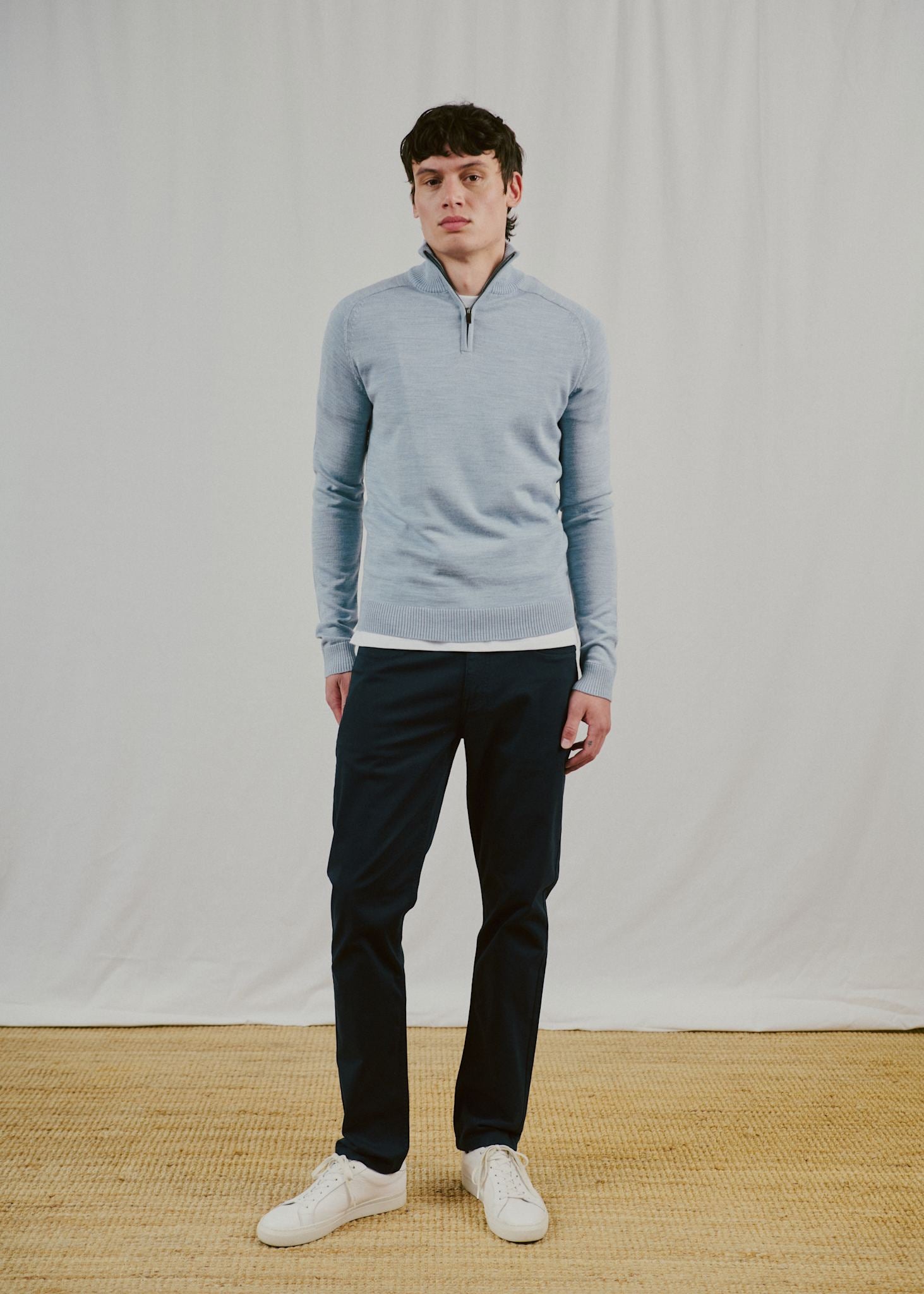 BS Pelle Regular Fit Stickat - Light Blue