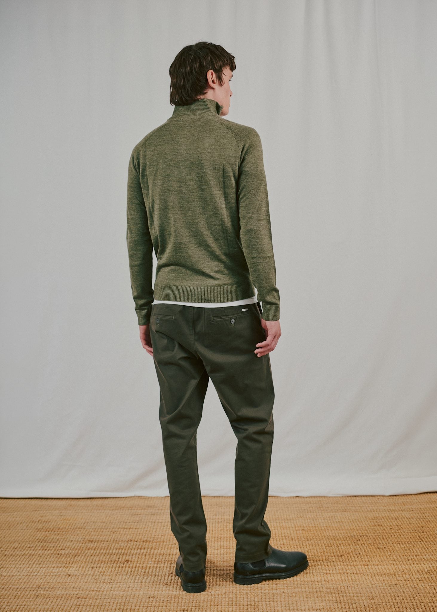 BS Pelle Regular Fit Stickat - Olive