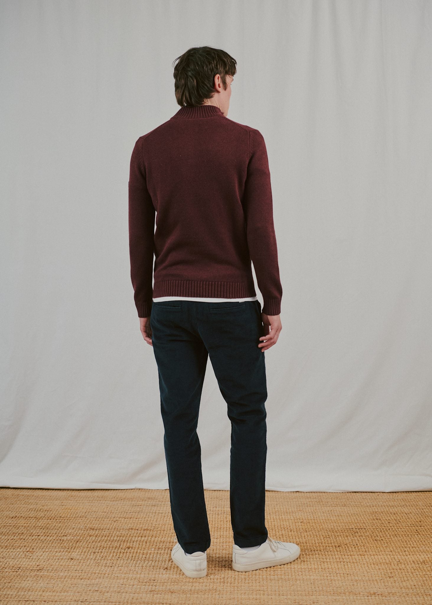 BS Cunha Regular Fit Stickat - Bordeaux