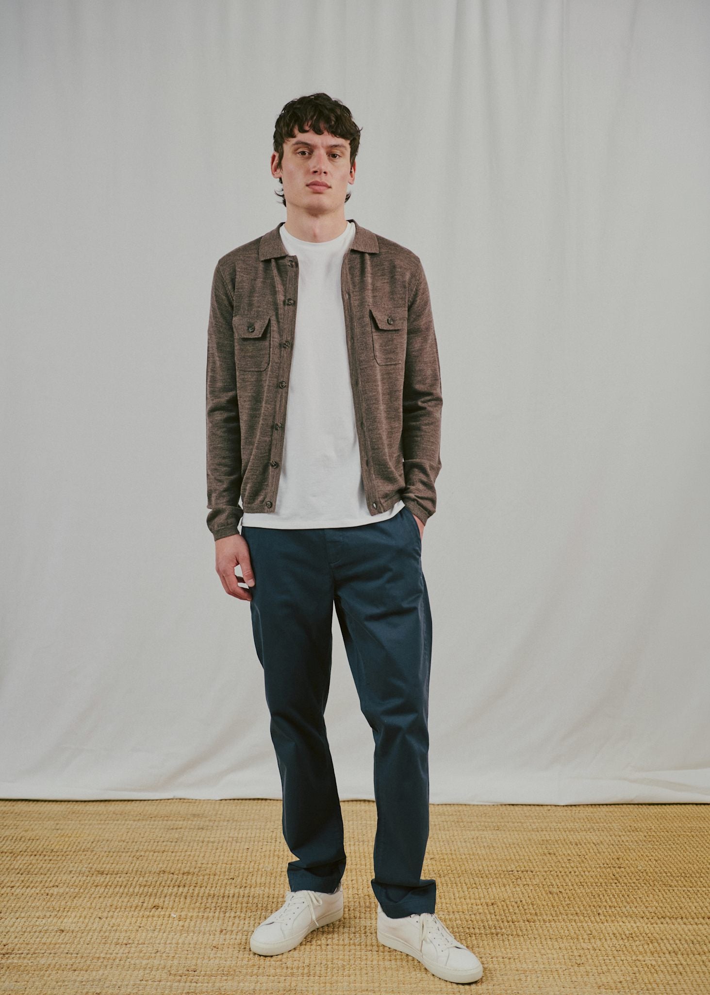 BS Zaouma Regular Fit Stickat - Dark Brown