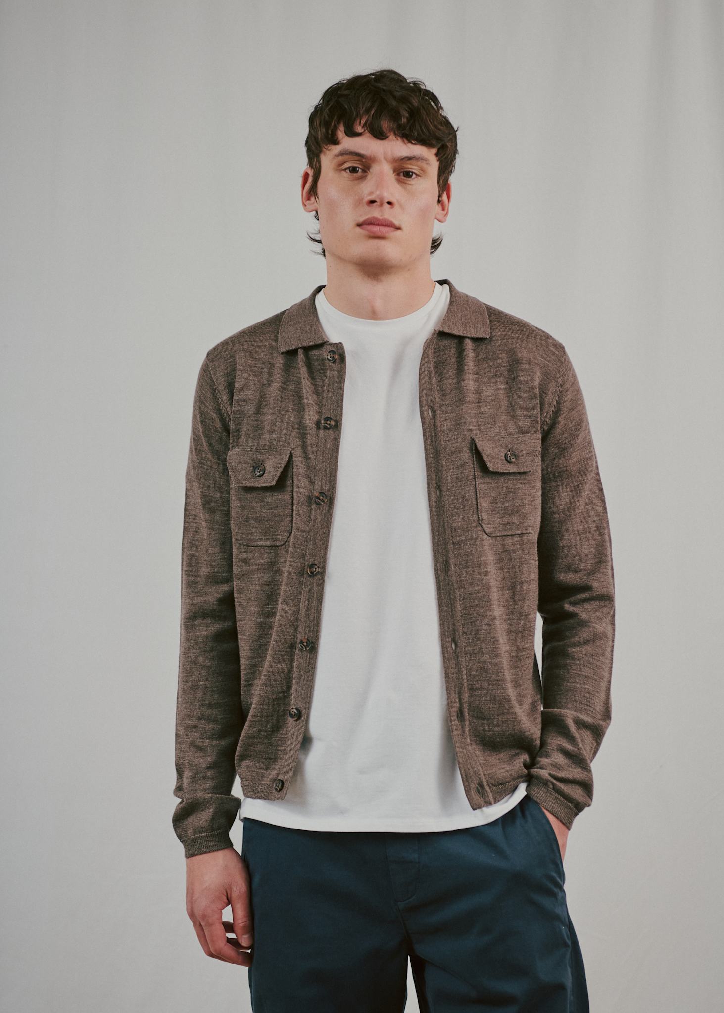 BS Zaouma Regular Fit Stickat - Dark Brown
