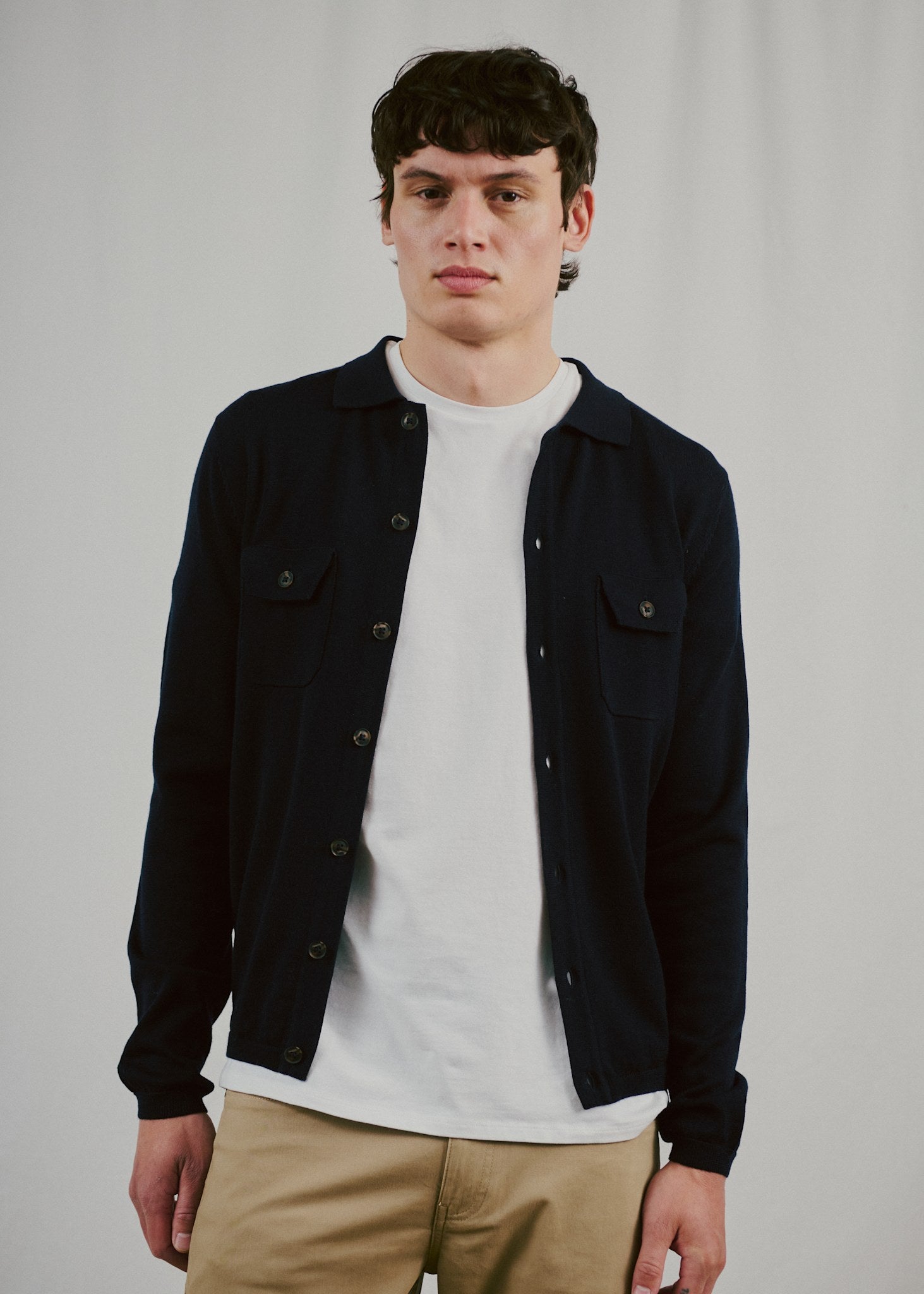 BS Zaouma Regular Fit Stickat - Navy