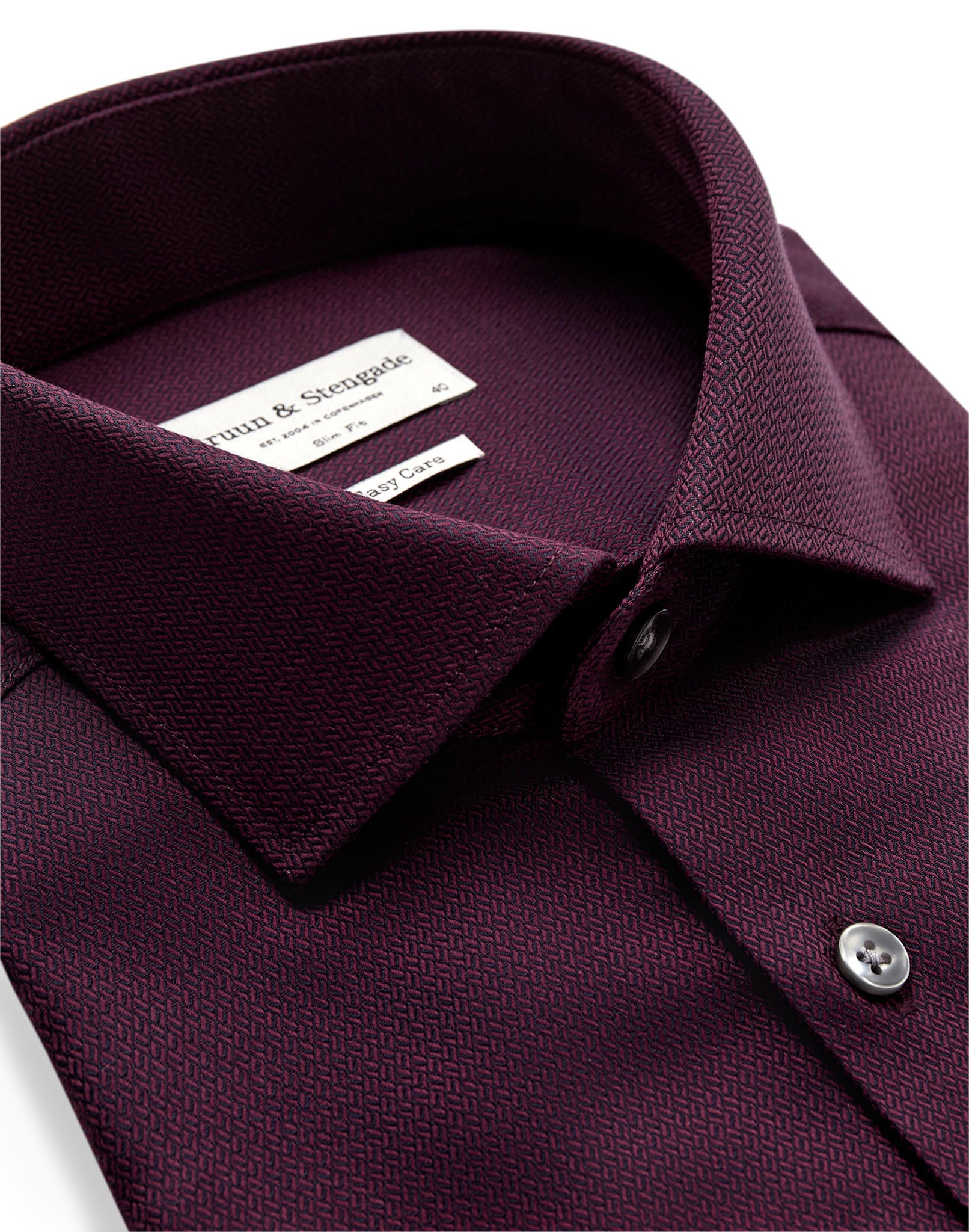 BS Hvang Slim Fit Skjorta - Bordeaux