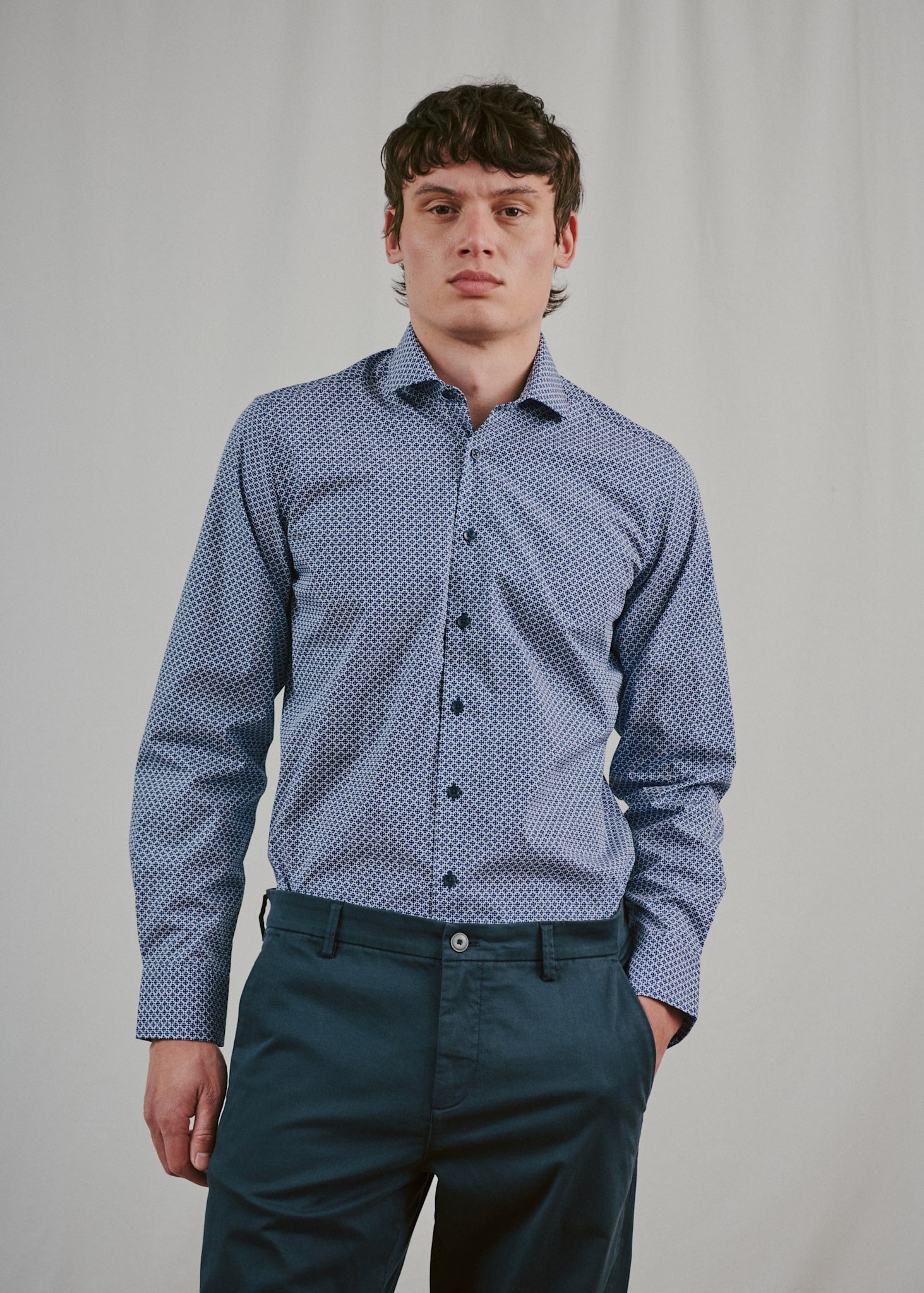 BS Lemie Modern Fit Skjorta - Navy