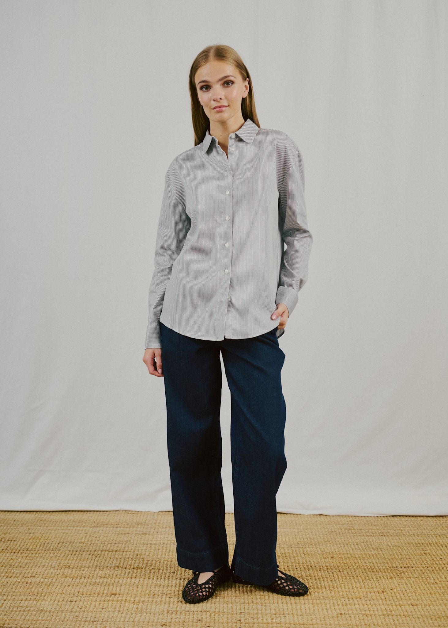 BS Elsie Regular Fit Skjorta - Black/White