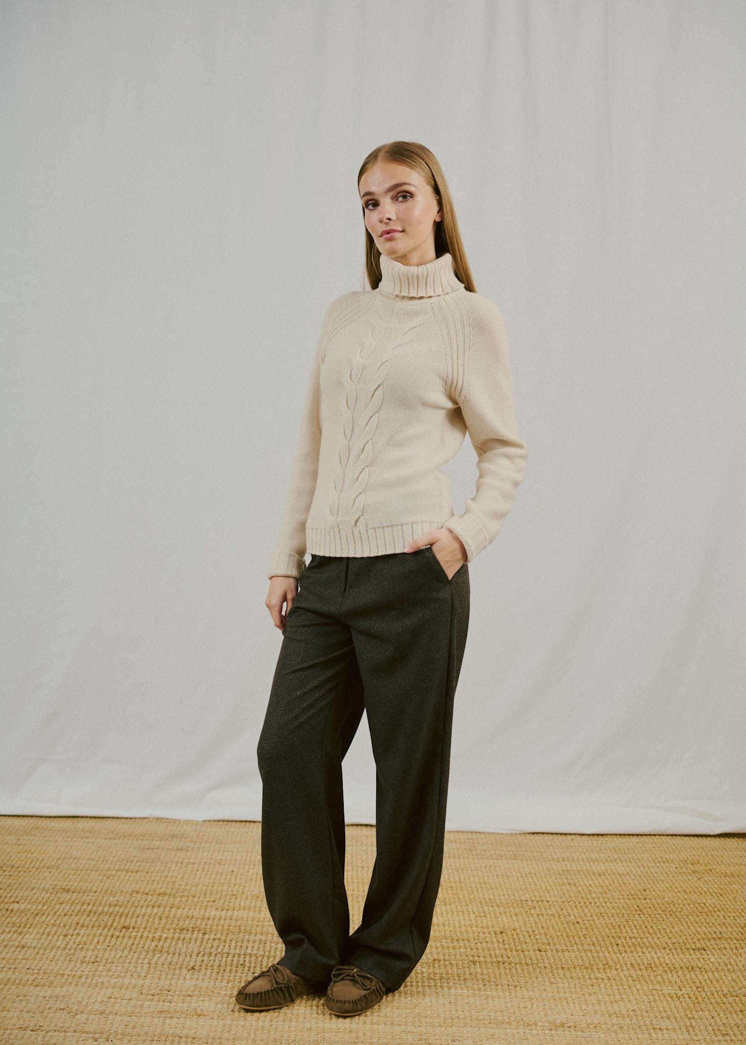 BS Juliana Regular Fit Stickat - Ecru