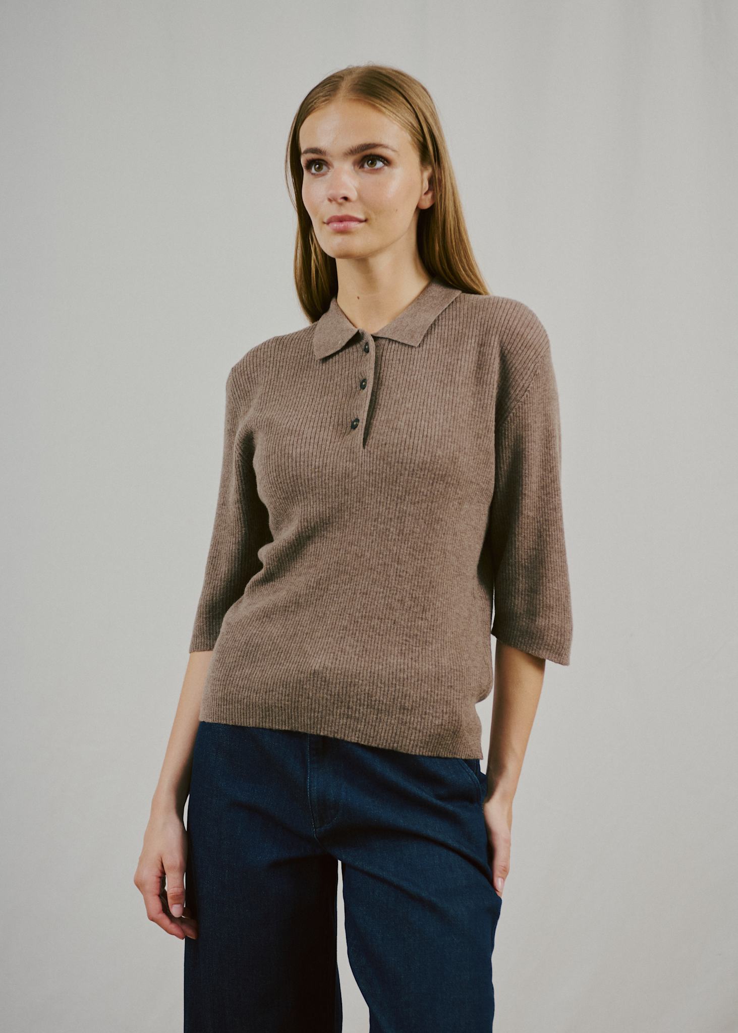 BS Agna Regular Fit Stickat - Mole