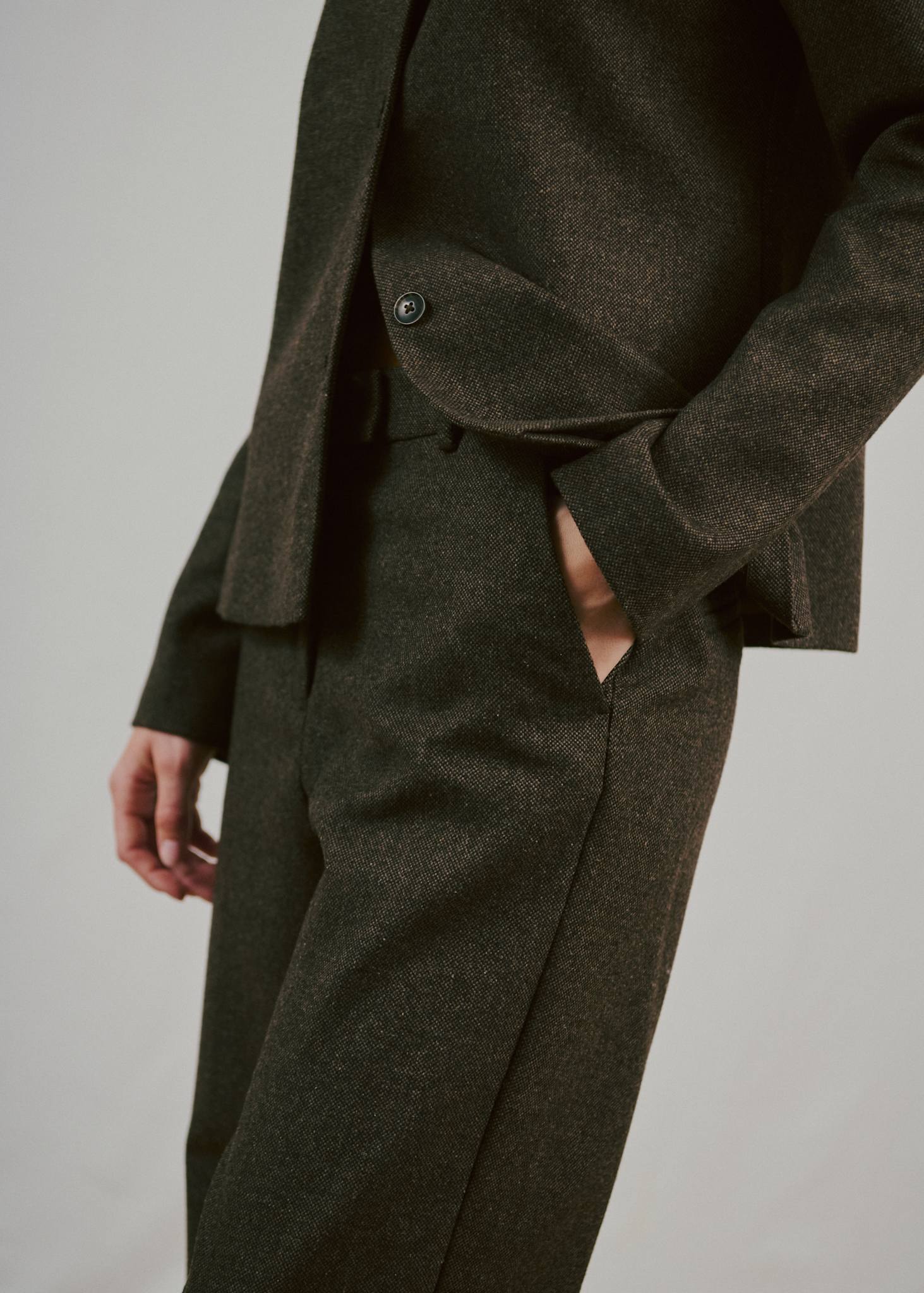 BS Heike Regular Fit Kostymbyxor - Dark Brown