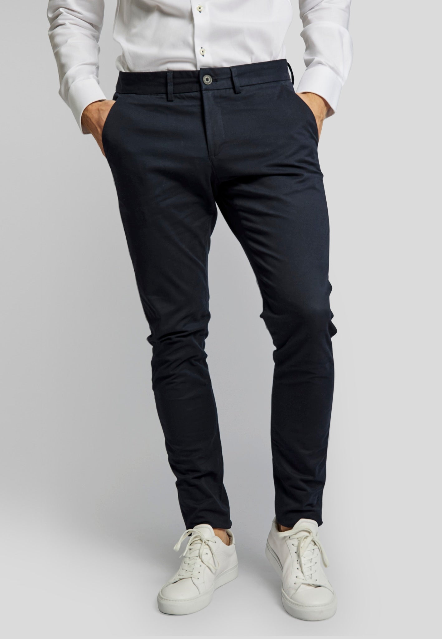 BS Anton Slim Fit Chinos - Marinblå