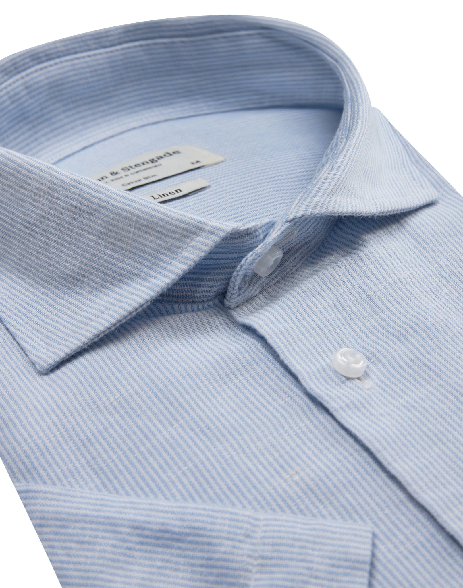 BS Hamilton Casual Slim Fit Skjorta - Ljusblå/Vit