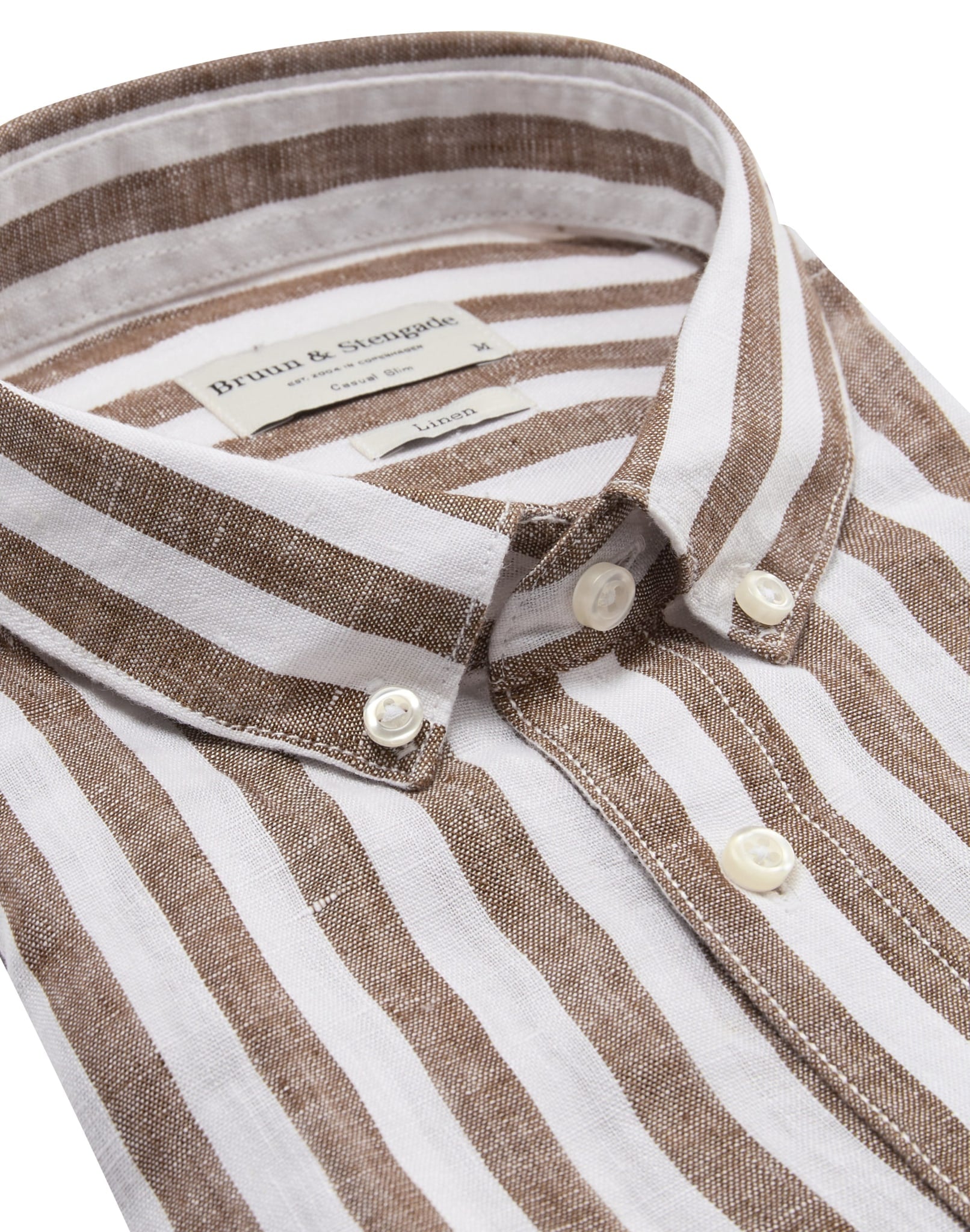 BS Ocon Casual Slim Fit Skjorta - Ockra/Vit