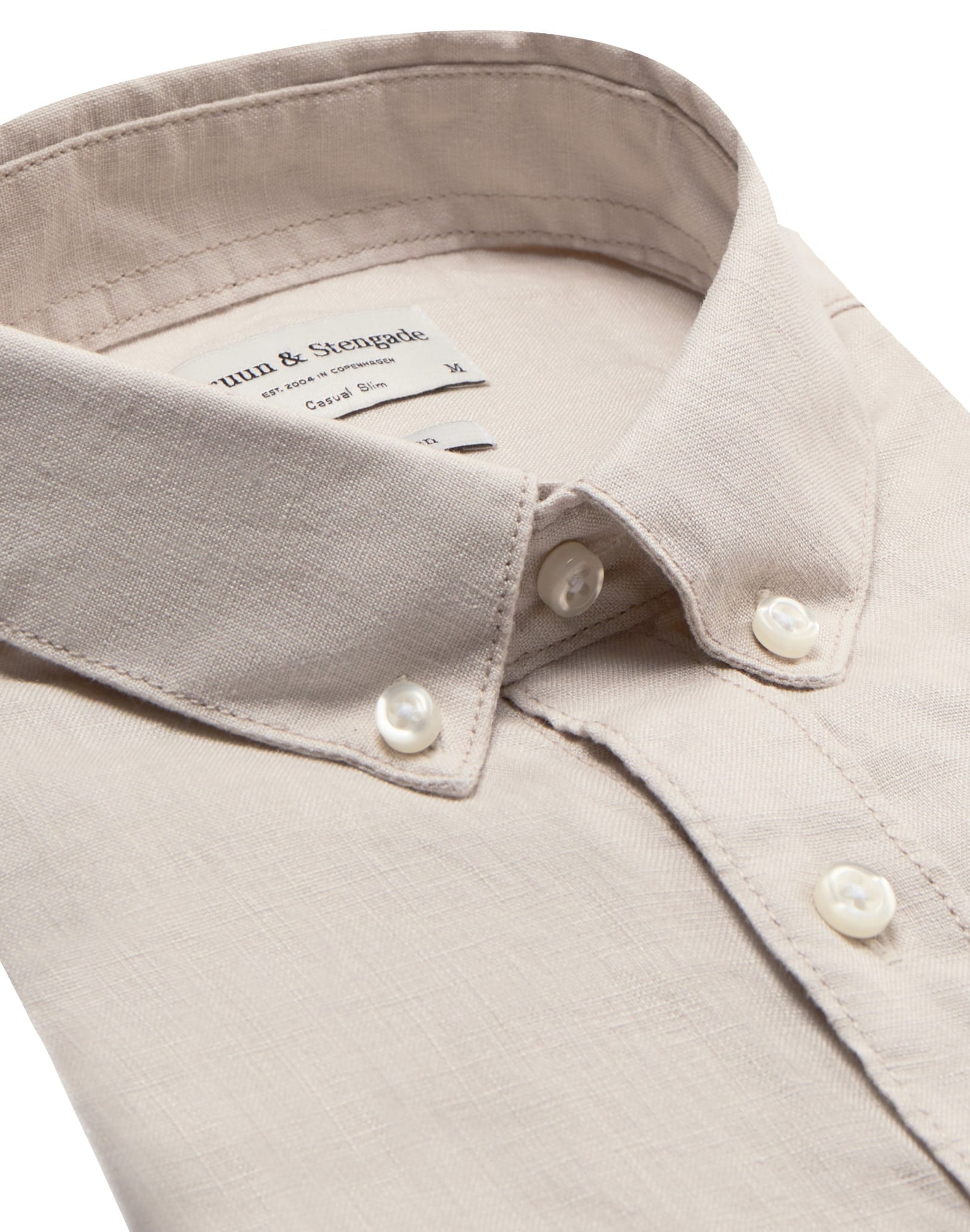 BS Sainz Casual Slim Fit Skjorta - Sand