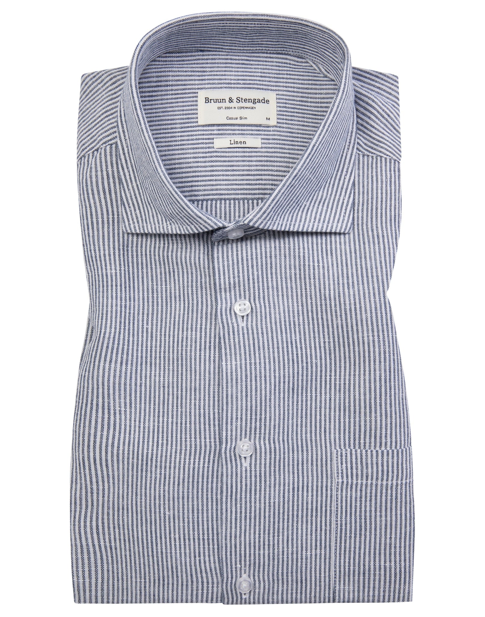BS Alonso Casual Slim Fit Skjorta - Blå/vit