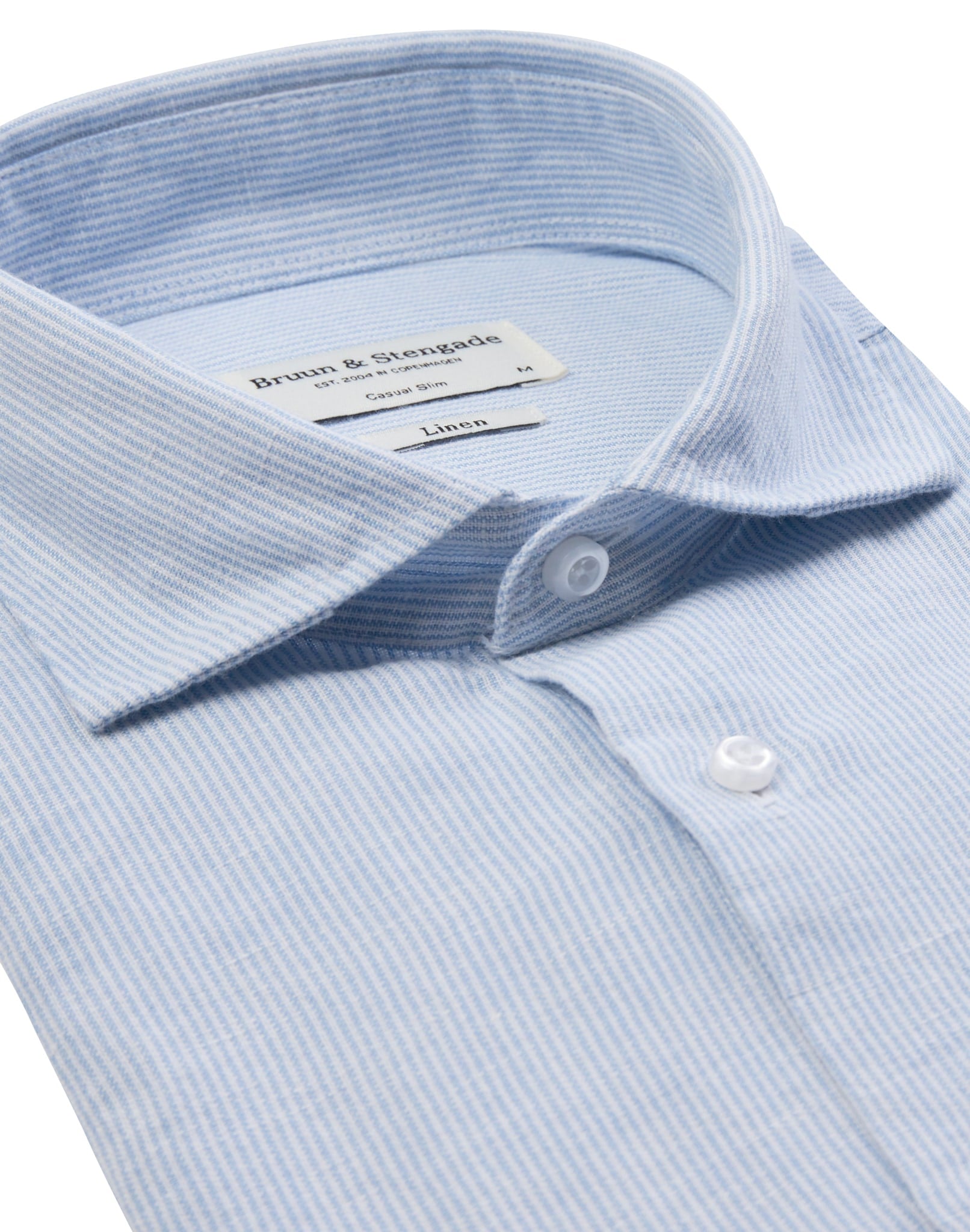 BS Alonso Casual Slim Fit Skjorta - Ljusblå/Vit