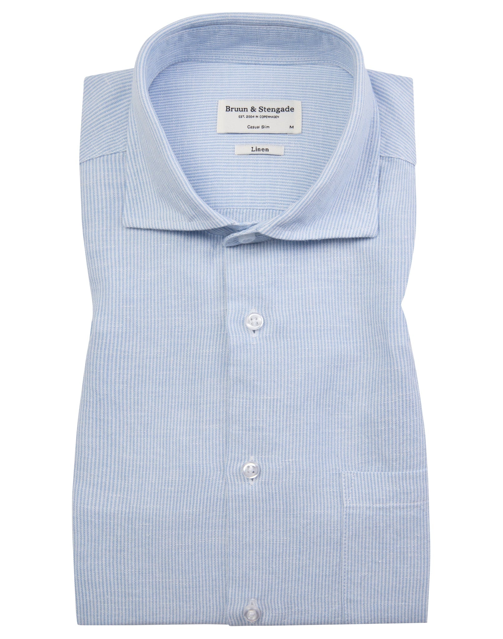 BS Alonso Casual Slim Fit Skjorta - Ljusblå/Vit