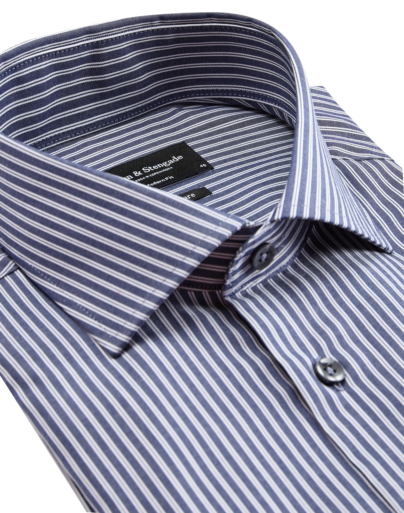 BS Lobont modern fit Skjorta - Dark Blue/White