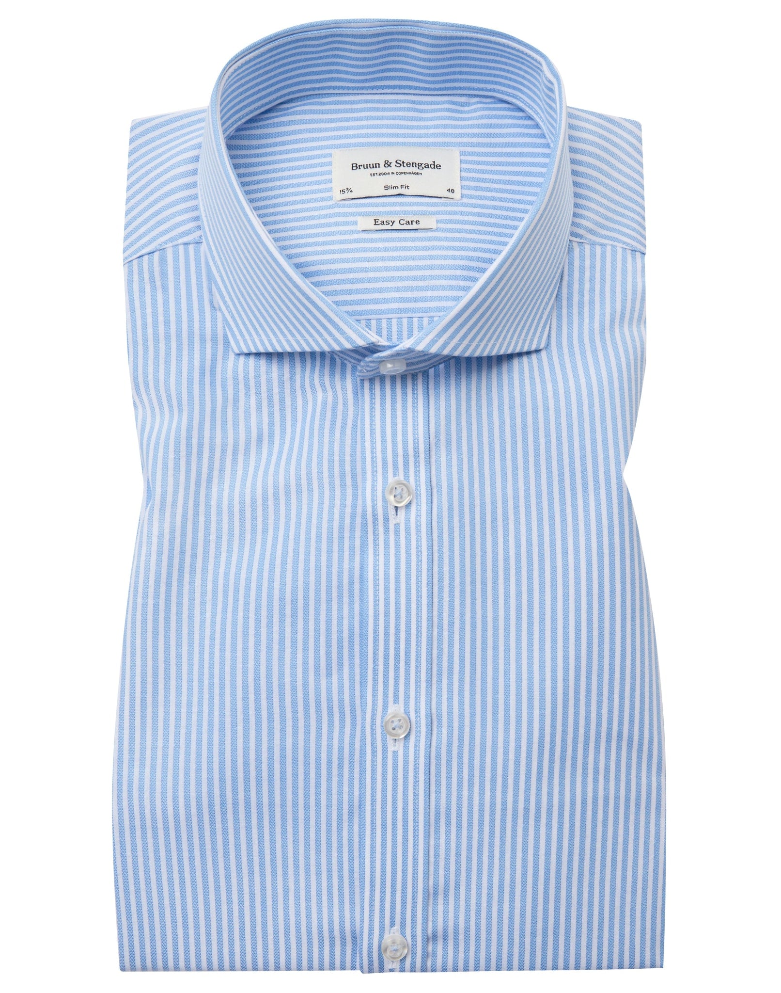 BS Batistuta Slim Fit Skjorta - Ljusblå/Vit