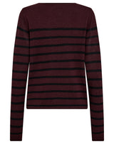 BS Ophelia Regular Fit Stickat - Bordeaux/Black