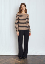 BS Ophelia Regular Fit Stickat - Brown/Black