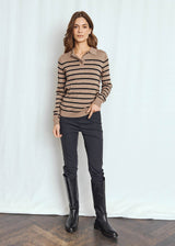 BS Eirin Regular Fit Stickat - Brown/Black