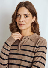 BS Eirin Regular Fit Stickat - Brown/Black