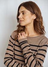 BS Ophelia Regular Fit Stickat - Brown/Black