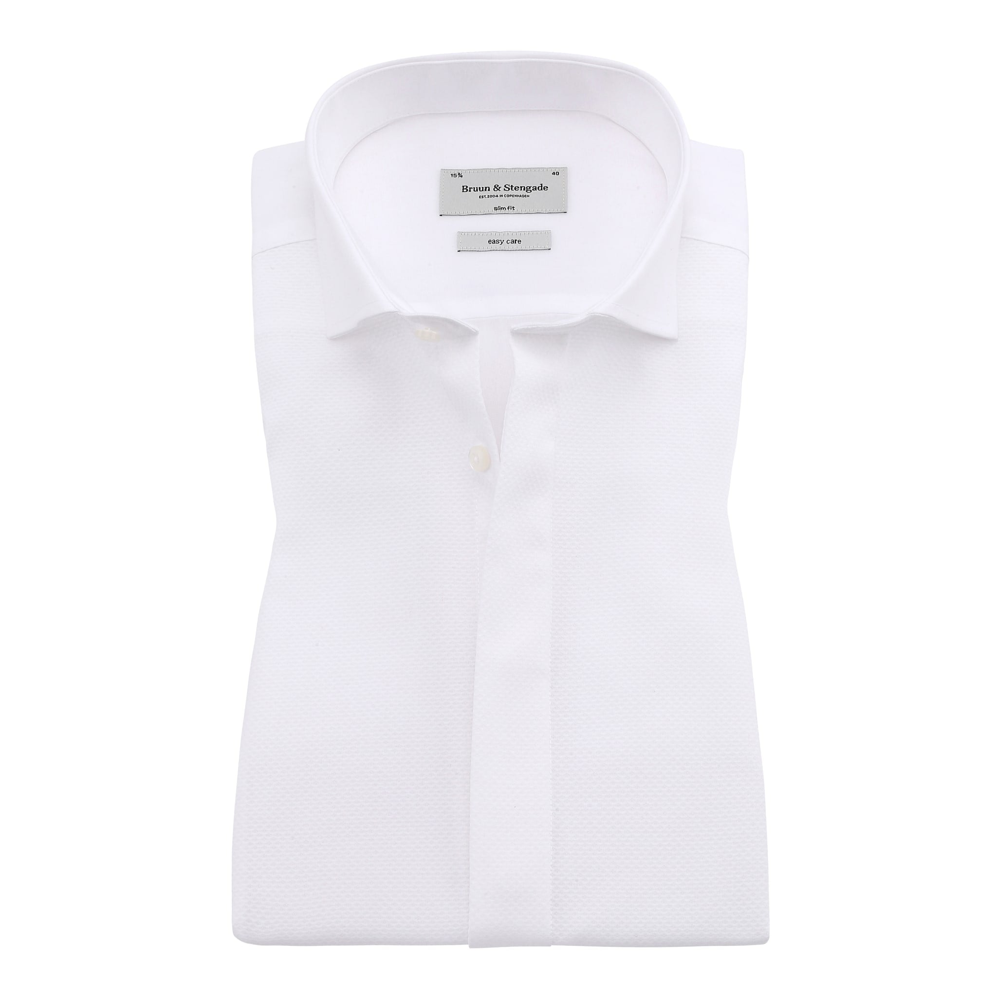 BS Bond Slim Fit Smoking Skjorta Vit - White