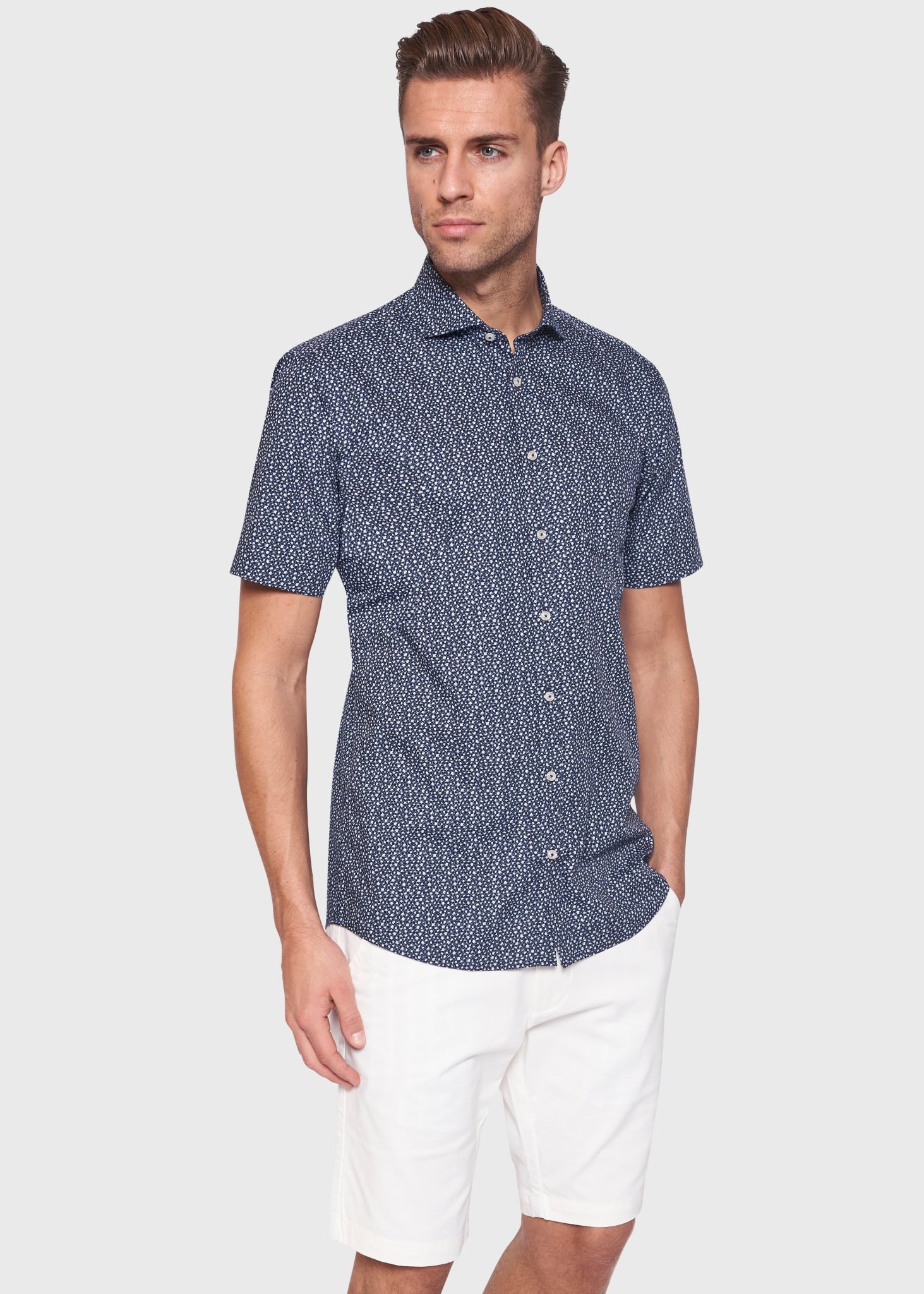 BS Braddock Slim Fit Skjorta - Dark Blue