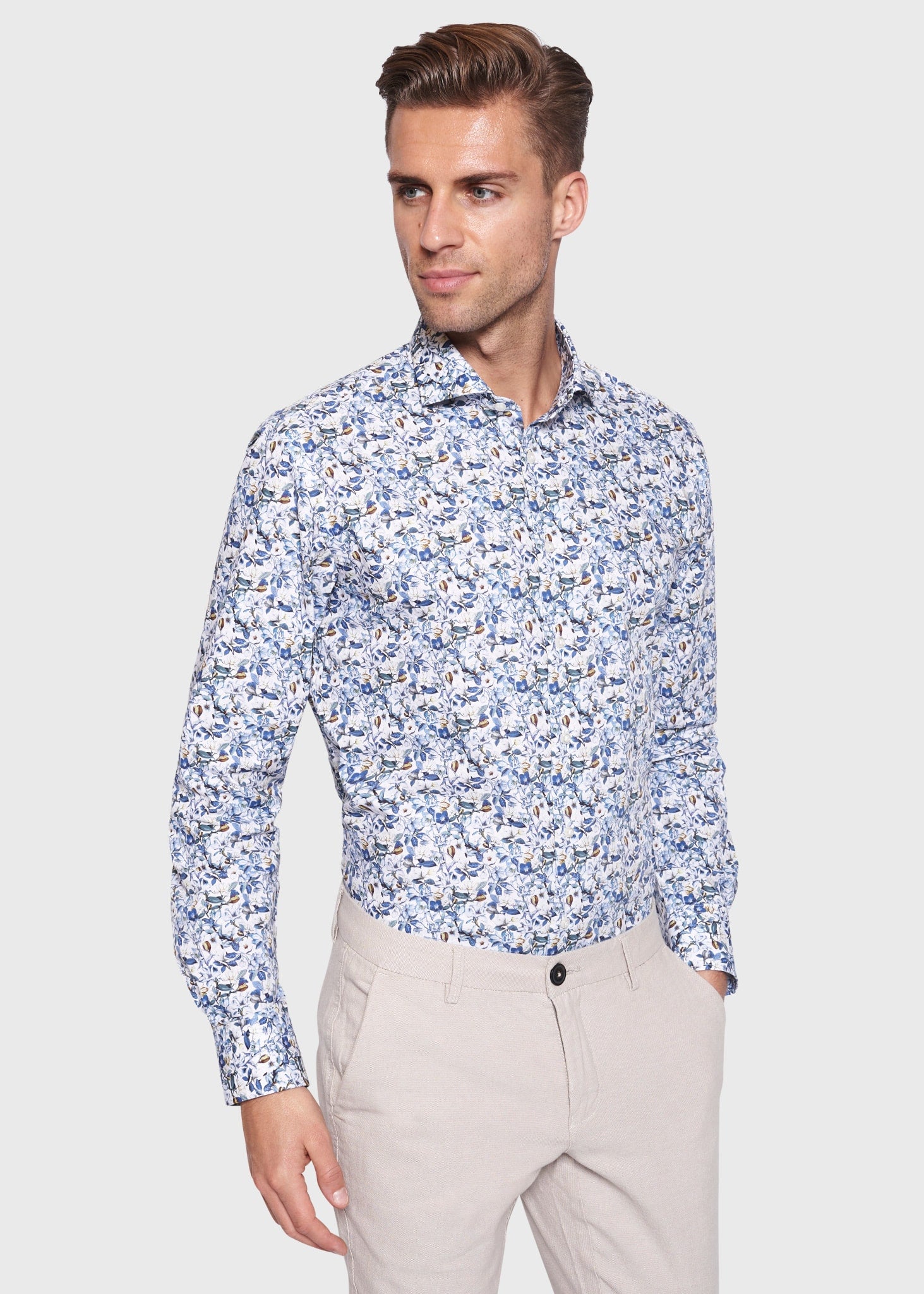 BS Delfino Slim Fit Skjorta - White