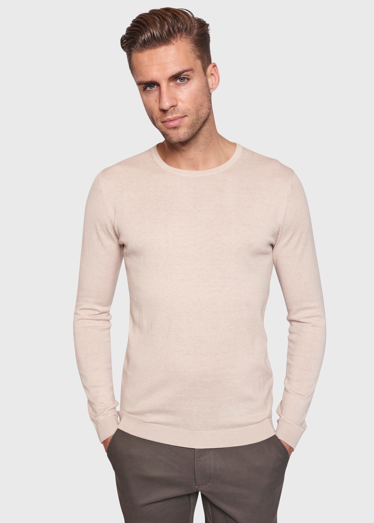 BS Gunnar Regular Fit Stickad Tröja - Sand