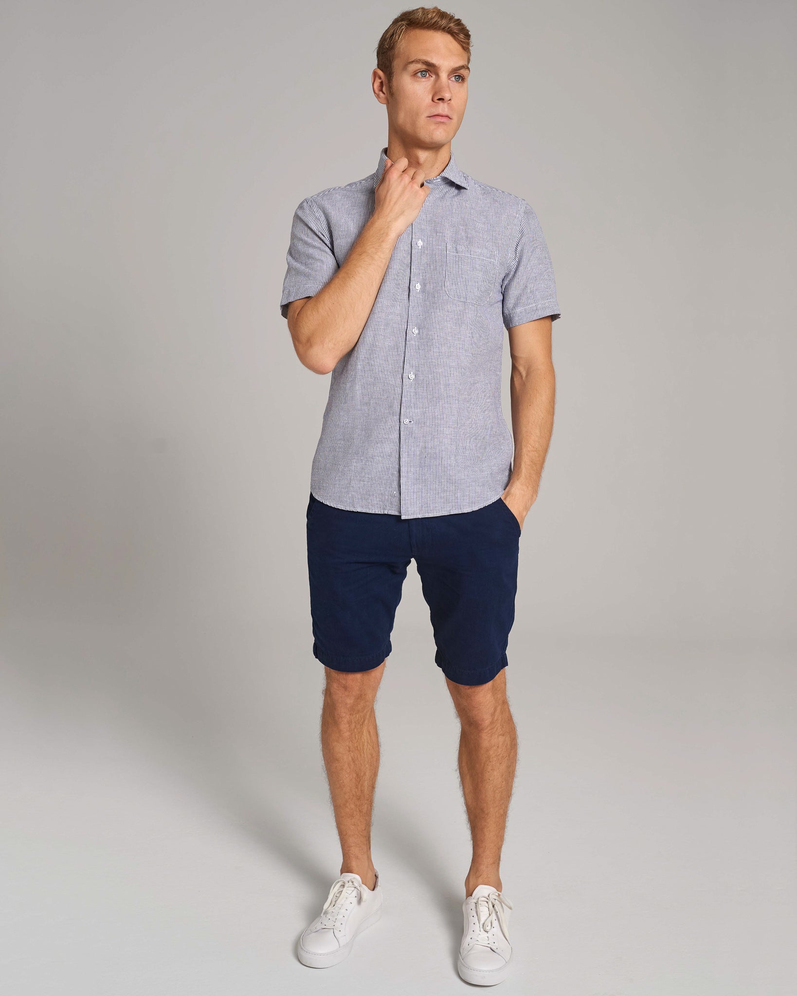 BS Lewis Casual Modern Fit Skjorta - Blå/Vit