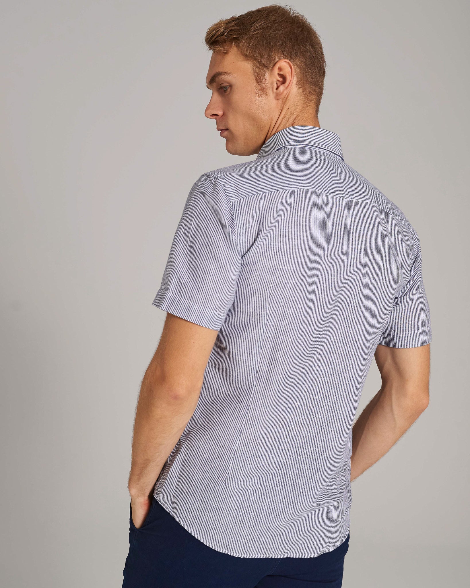 BS Lewis Casual Modern Fit Skjorta - Blå/Vit