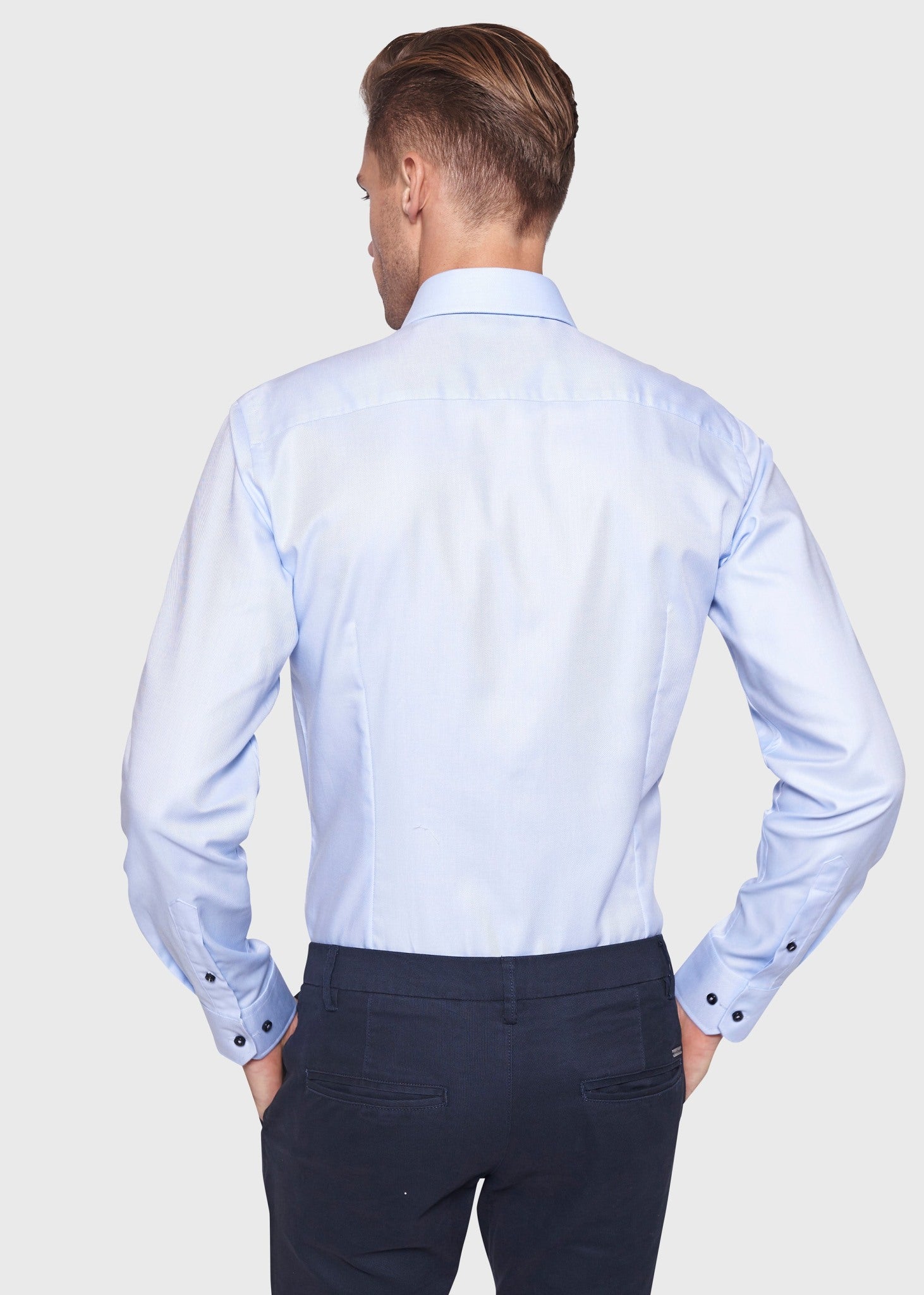 BS Huber Slim Fit Skjorta - Ljusblå
