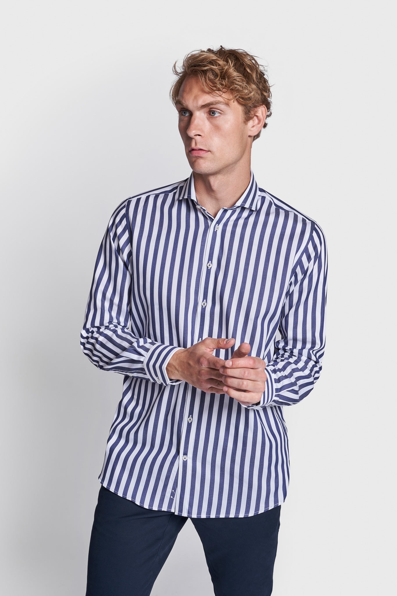BS Jadon Modern Fit Skjorta - Marinblå