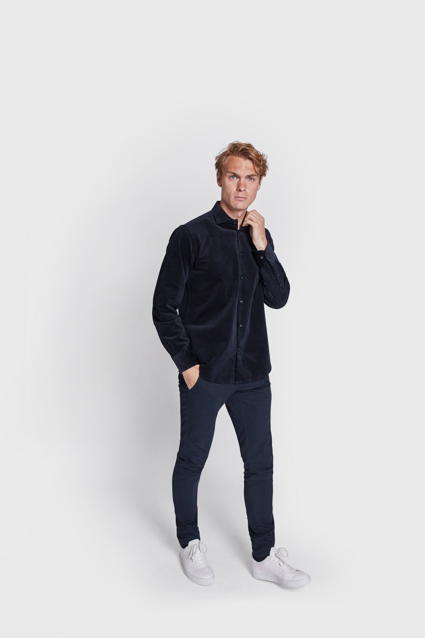 BS Jallow Casual Modern Fit Skjorta - Marinblå