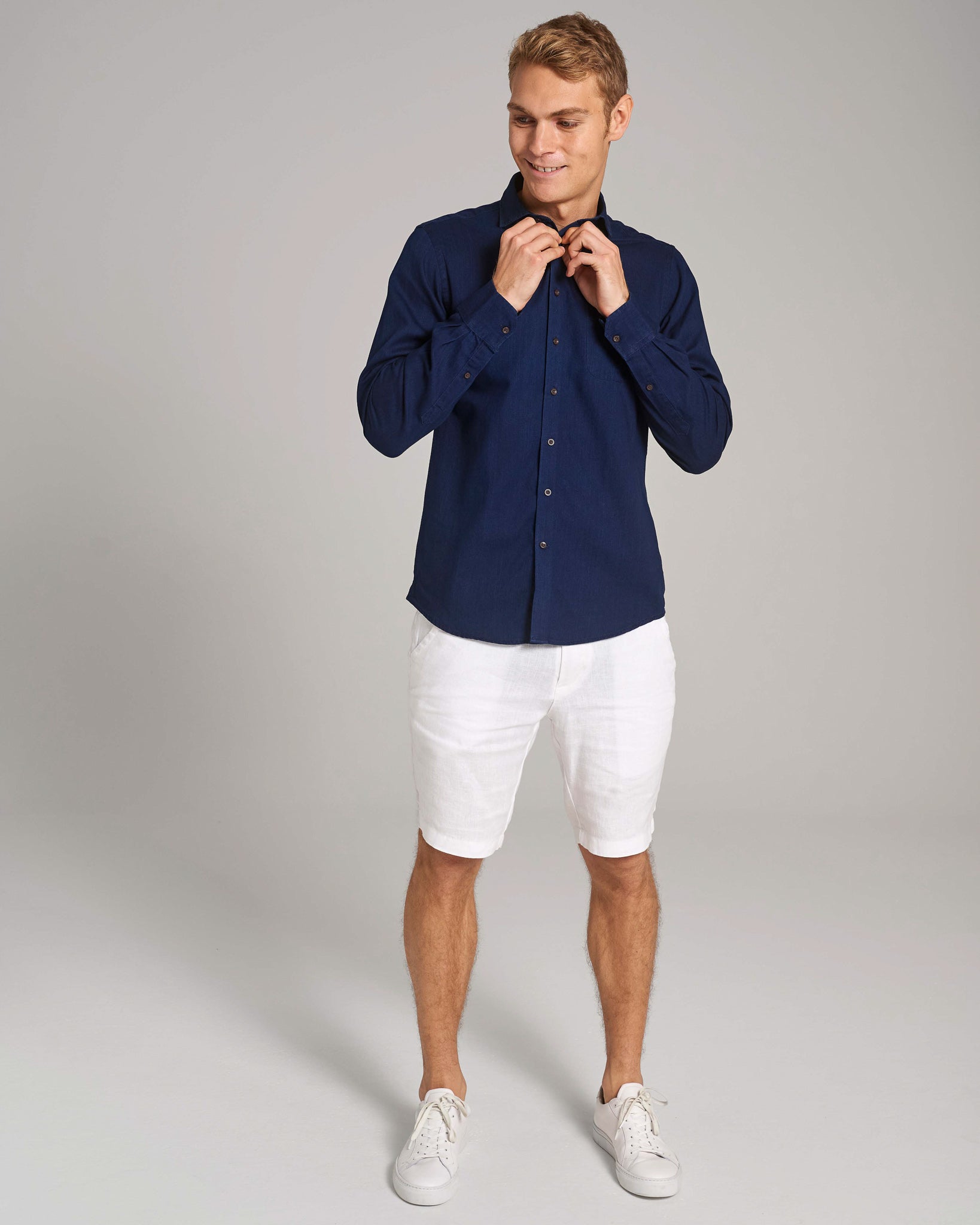 BS Lando Casual Modern Fit Skjorta - Mörk indigo